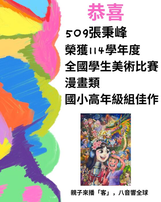 114學年度全國學生美術比賽漫畫類國小高年級組佳作圖片