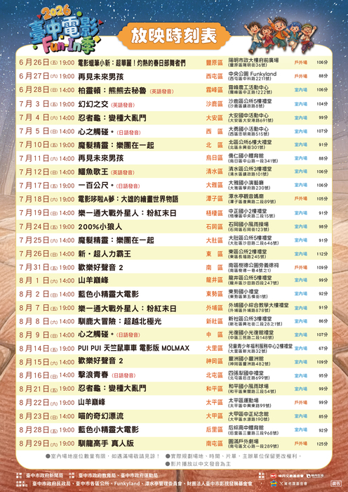 2026臺中電影Fun-In季